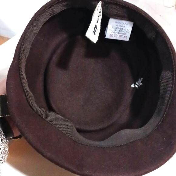 Rinon Dot 100% brown felted wool cap - Picture 9 of 12